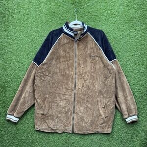 Sean John Jacket Mens XL Velour Track Y2K Zip Up Long Sleeve Vintage 90s